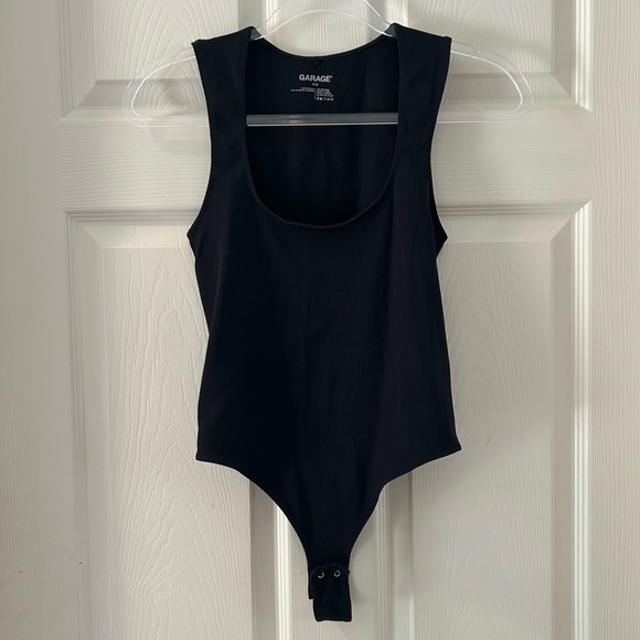 Garage Black Ribbed Bodysuit - Picture 1 of 5
